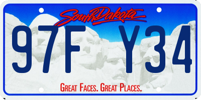 SD license plate 97FY34