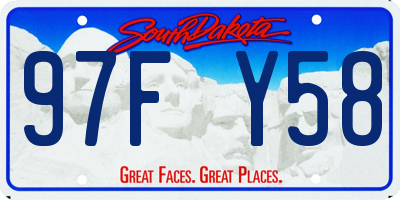 SD license plate 97FY58