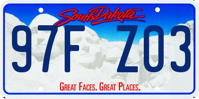 SD license plate 97FZ03