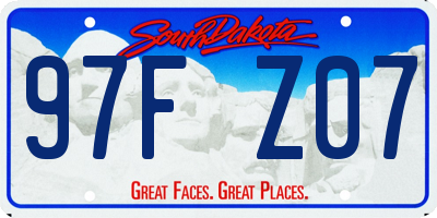 SD license plate 97FZ07