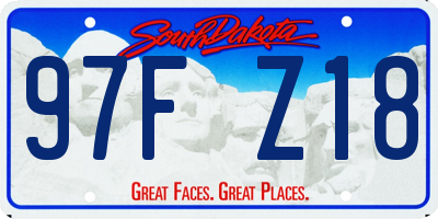 SD license plate 97FZ18