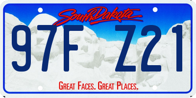 SD license plate 97FZ21