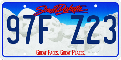 SD license plate 97FZ23