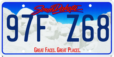 SD license plate 97FZ68
