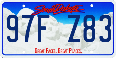 SD license plate 97FZ83