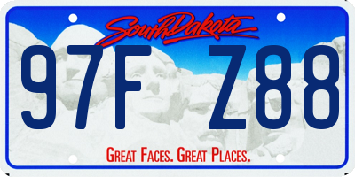 SD license plate 97FZ88