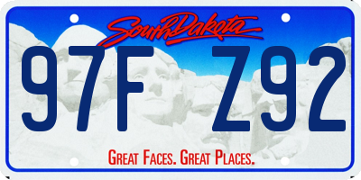 SD license plate 97FZ92