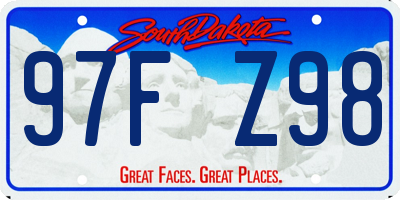 SD license plate 97FZ98