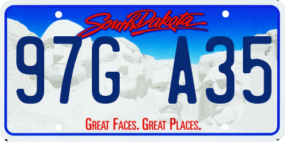 SD license plate 97GA35