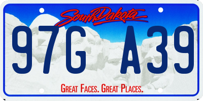 SD license plate 97GA39