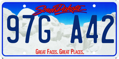 SD license plate 97GA42