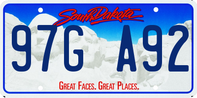 SD license plate 97GA92