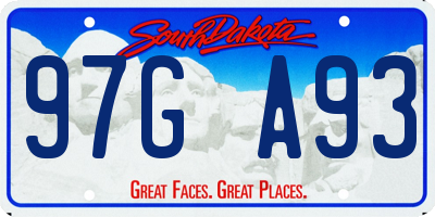 SD license plate 97GA93