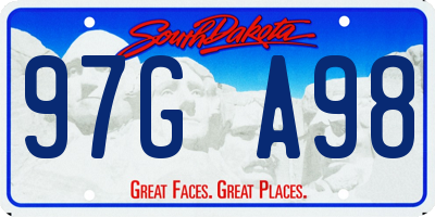 SD license plate 97GA98