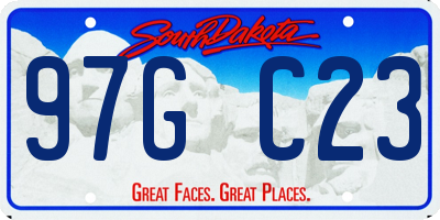 SD license plate 97GC23