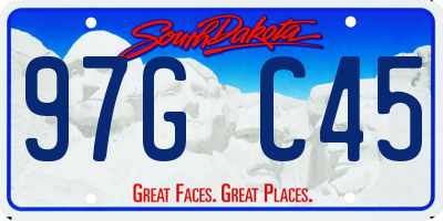 SD license plate 97GC45