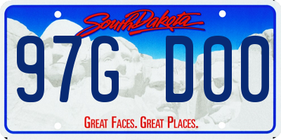 SD license plate 97GD00