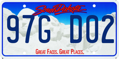 SD license plate 97GD02