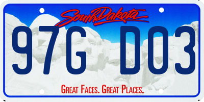 SD license plate 97GD03
