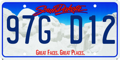 SD license plate 97GD12