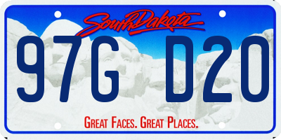SD license plate 97GD20