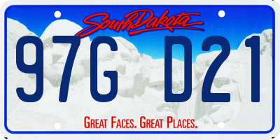 SD license plate 97GD21