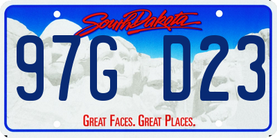SD license plate 97GD23