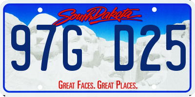 SD license plate 97GD25
