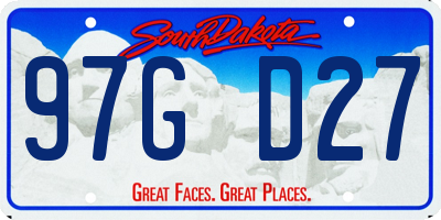 SD license plate 97GD27