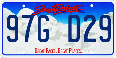 SD license plate 97GD29