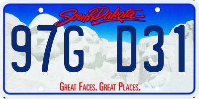 SD license plate 97GD31