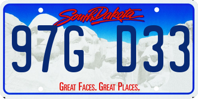 SD license plate 97GD33