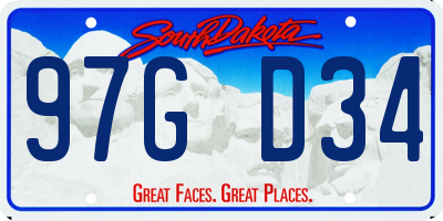 SD license plate 97GD34