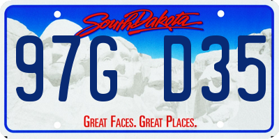 SD license plate 97GD35