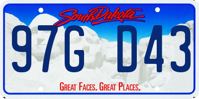 SD license plate 97GD43