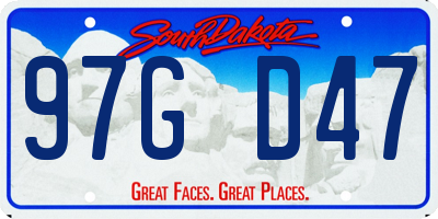 SD license plate 97GD47
