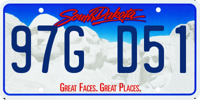 SD license plate 97GD51