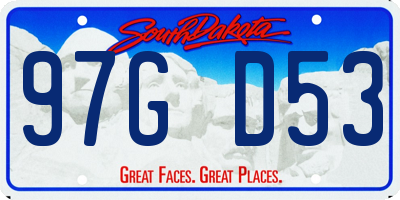 SD license plate 97GD53