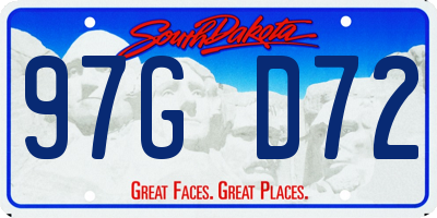 SD license plate 97GD72