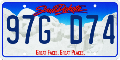 SD license plate 97GD74