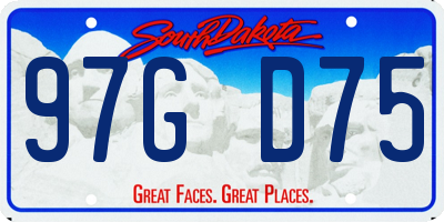 SD license plate 97GD75