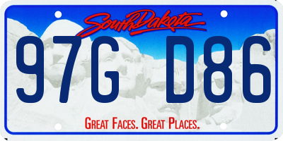 SD license plate 97GD86