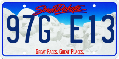 SD license plate 97GE13