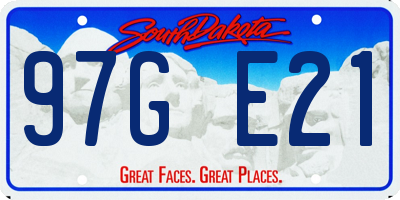 SD license plate 97GE21