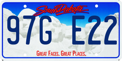 SD license plate 97GE22
