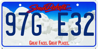 SD license plate 97GE32