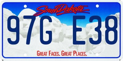 SD license plate 97GE38
