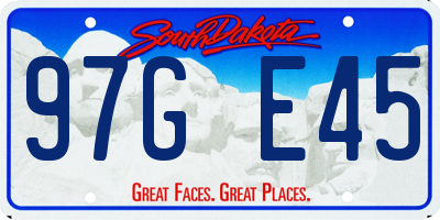 SD license plate 97GE45