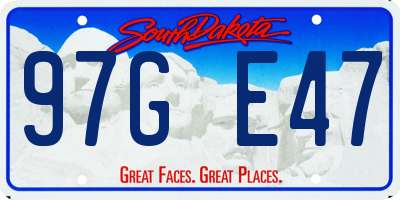 SD license plate 97GE47