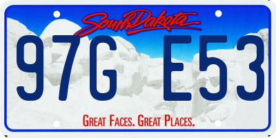 SD license plate 97GE53
